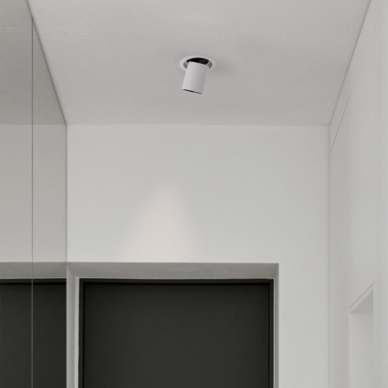 Faretto da incasso led 15w 3000k cilindro bianco orientabile
