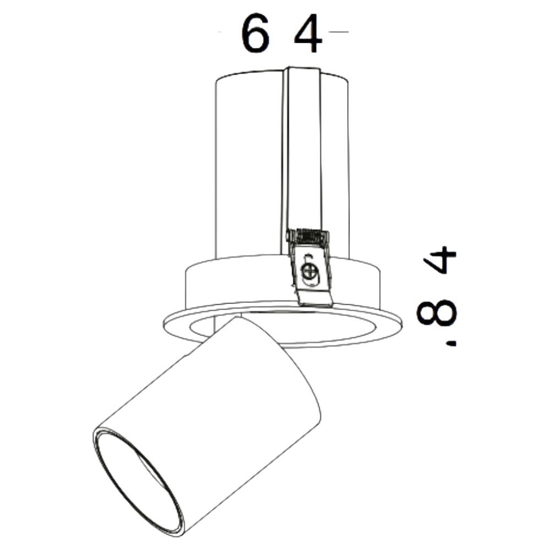 Faretto da incasso led 15w 3000k cilindro bianco orientabile
