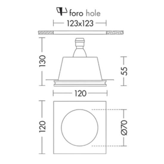 Faretto rotondo in gesso con vetro da incasso a soffitto gu10 220v