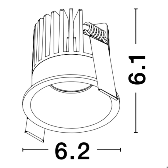 Faretto tondo bianco incasso led 9w 3000k per cartongesso