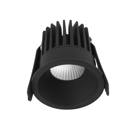 Faretto incasso led tondo nero 9w 3000k per cartongesso