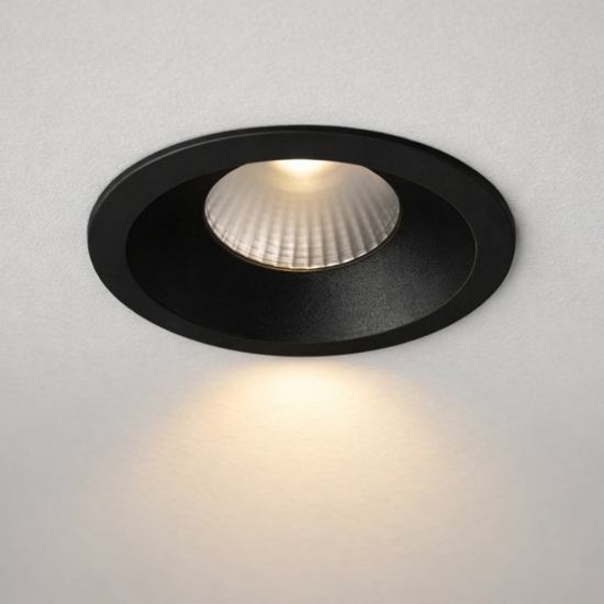 Faretto nero tondo incasso a soffitto led 9w 3000k
