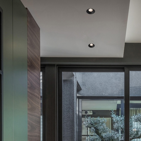 Faretto nero tondo incasso a soffitto led 9w 3000k