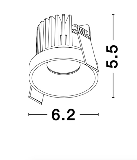 Faretto nero tondo incasso a soffitto led 9w 3000k