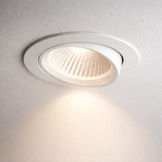Gea luce chandra faretto da incasso led 20w 3000k orientabile bianco