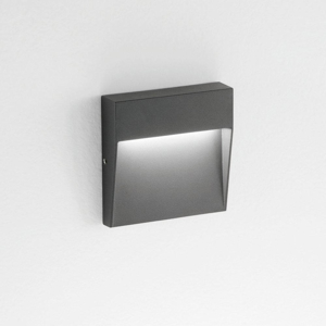 Segnapasso a parete per esterno antracite led 3000k ondaluce free square ip54