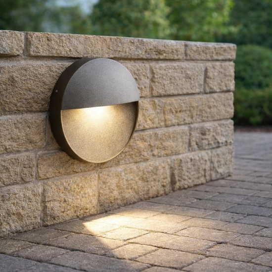 Ondaluce segnapasso led 3w 4000k rotondo antracite ip54
