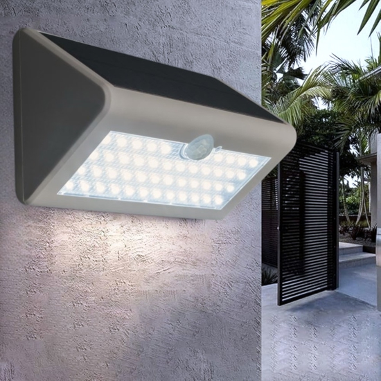 Applique da esterno bianco solare sensore di movimento 6w 6000k vivida