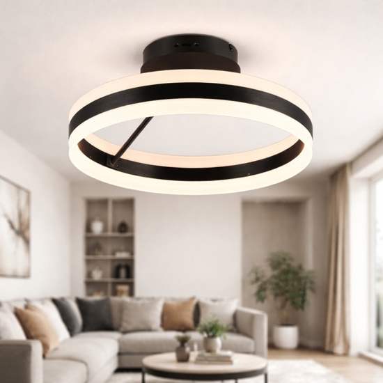 Plafoniera rotonda circolare nera moderna led dimmerabile 2300k 3000k 4000k
