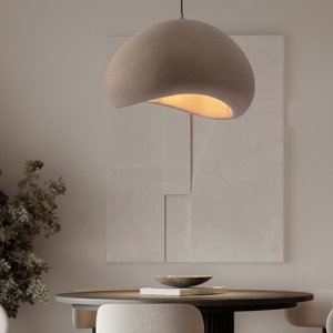 Lampadario sospensione 60cm wabi sabi marrone per soggiorno japandi