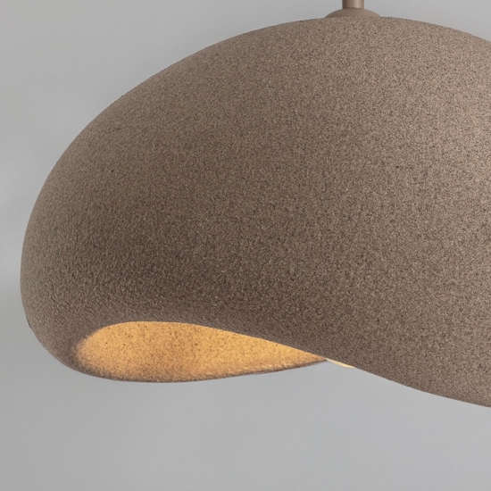 Lampadario sospensione 60cm wabi sabi marrone per soggiorno japandi