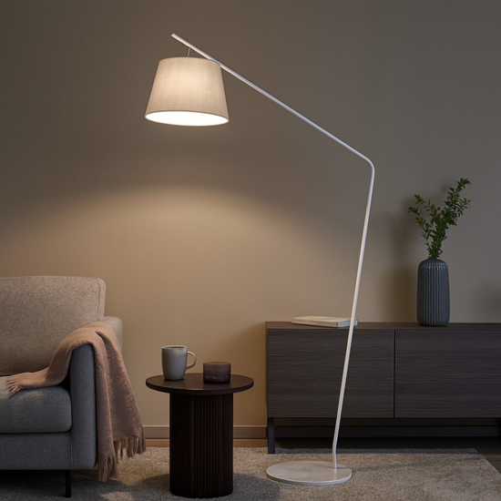 Pt velvet ondaluce lampada da terra ad arco bianca per salotto