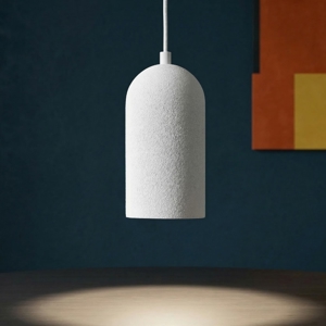 Lampada cilindro a sospensione cilindro di gesso bianco pitturabile