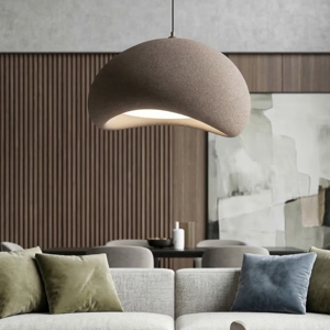 Lampadario a sospensione wabi sabi marrone 50cm design japandi