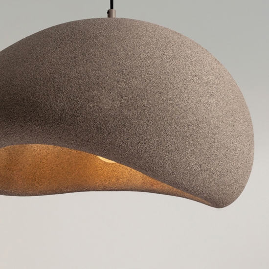 Lampadario a sospensione wabi sabi marrone 50cm design japandi