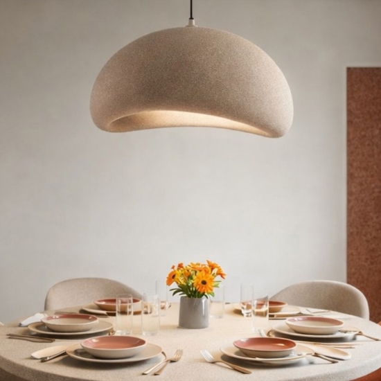 Lampadario a sospensione wabi sabi marrone 50cm design japandi