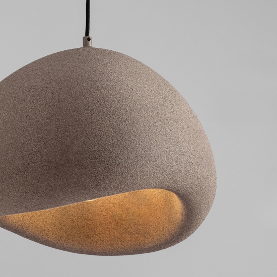 Lampadario a sospensione wabi sabi marrone 50cm design japandi