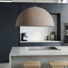 Lampadario per cucina cupola 50cm cupola effetto pietra marrone