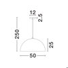 Lampadario per cucina cupola 50cm cupola effetto pietra marrone