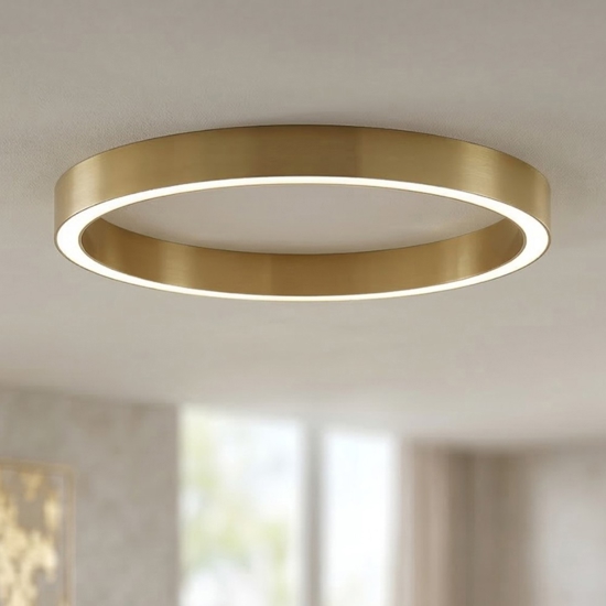 Plafoniera ad anello led 3000k dimmerabile oro 80cm