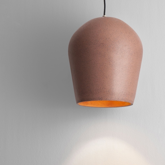 Lampadario in cemento arenaria rosso per esterno ip55 29cm