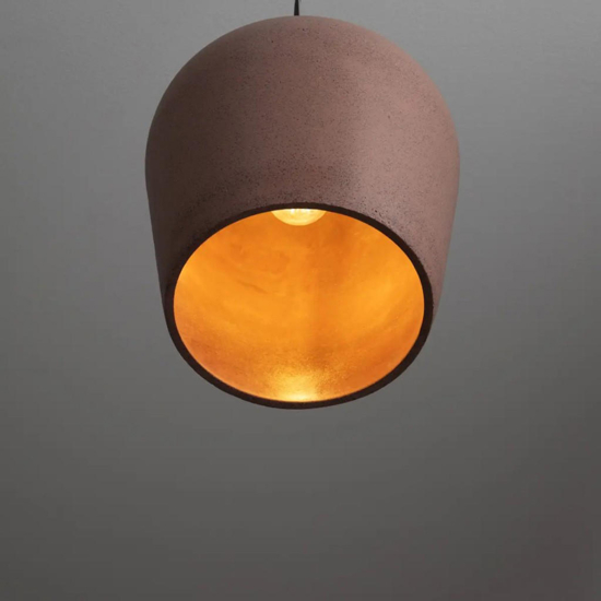 Lampadario in cemento arenaria rosso per esterno ip55 29cm