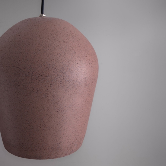 Lampadario in cemento arenaria rosso per esterno ip55 29cm