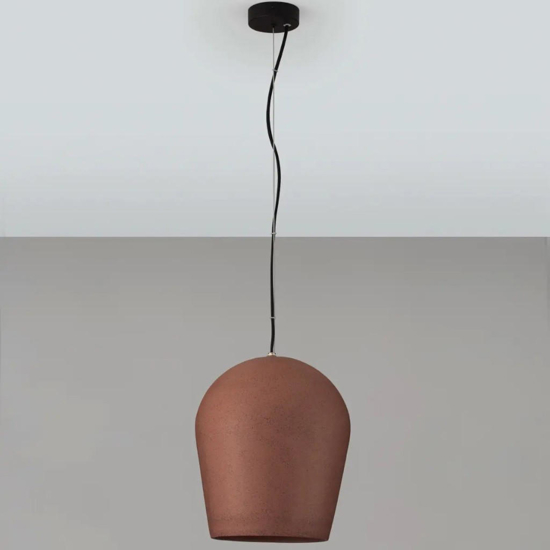Lampadario in cemento arenaria rosso per esterno ip55 29cm