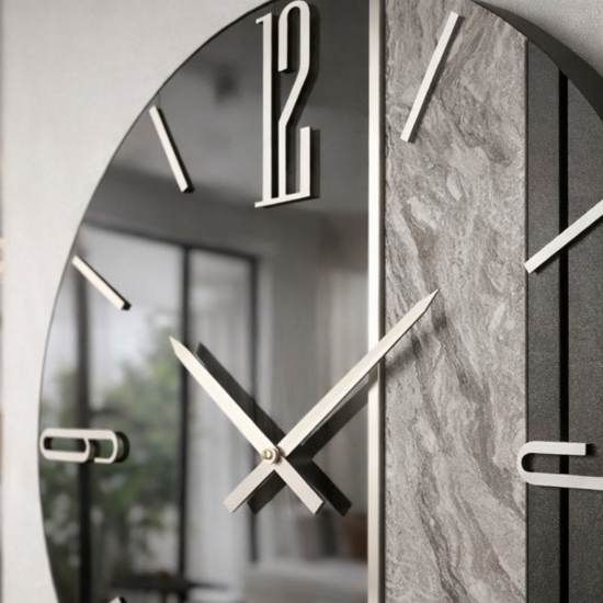 Orologio da parete 80 cm design moderno specchiato fume