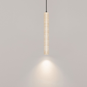 Lampada a sospensione pendente cilindro travertino led 3w 3000k