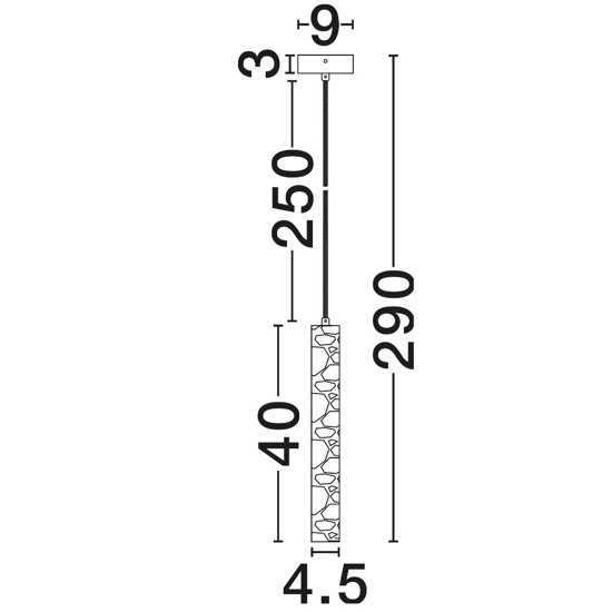 Lampada a sospensione pendente cilindro travertino led 3w 3000k