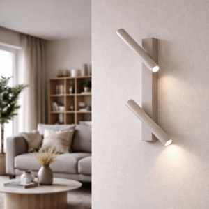 Ondaluce applique da parete tortora teddy due luci led orientabili 3000k dimmerabile