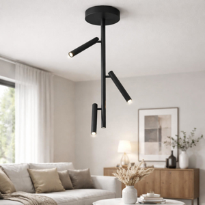 Ondaluce plafoniera moderna teddy nera 3 luci orientabili led 3000k dimmerabile