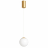 Lampadario da bagno a sospensione santos ondaluce oro sfera vetro bianco led 7w 3000k