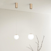 Lampadario da bagno a sospensione santos ondaluce oro sfera vetro bianco led 7w 3000k