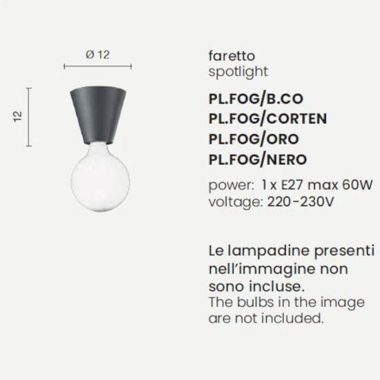 Ondaluce plafoniera pl fog oro moderna per cucina