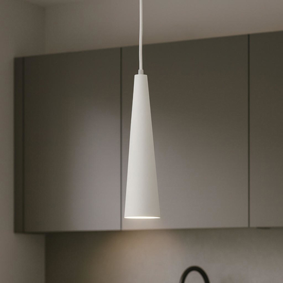 Ondaluce so noa 50cm lampada a sospensione cono bianco cavo regolabile