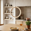 Ondaluce lampada a sospensione per bagno pinta anello led oro 12w 3000k dimmerabile