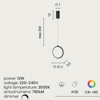 Ondaluce lampada a sospensione per bagno pinta anello led oro 12w 3000k dimmerabile