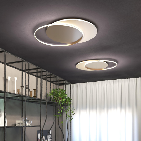 Plafoniera cerchi oro moderna led 42w cct top light mercury