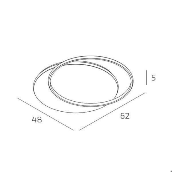Plafoniera cerchi oro moderna led 42w cct top light mercury
