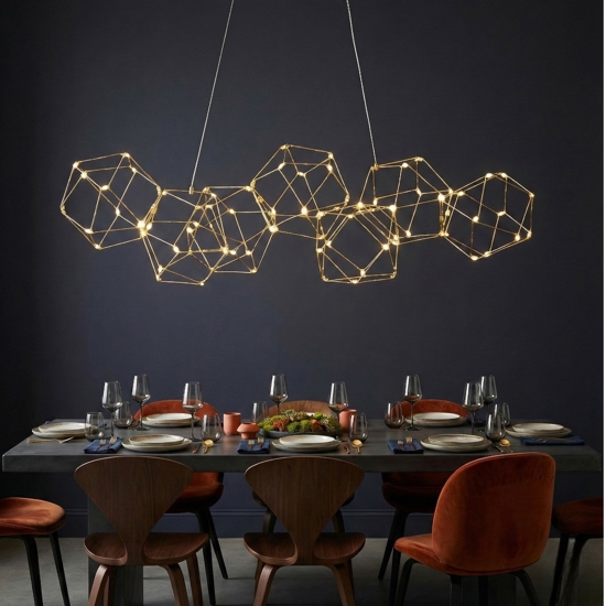 Lampadario costellazione oro moderno per soggiorno led 33w 3000k