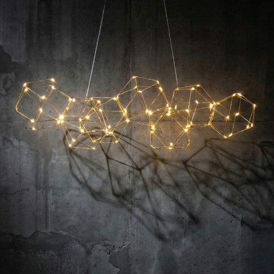 Lampadario costellazione oro moderno per soggiorno led 33w 3000k