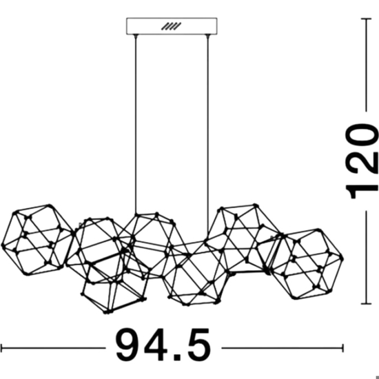 Lampadario costellazione oro moderno per soggiorno led 33w 3000k