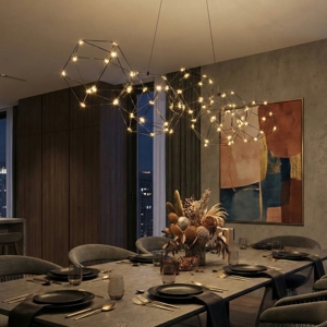Lampadario costellazione nero design moderno per soggiorno