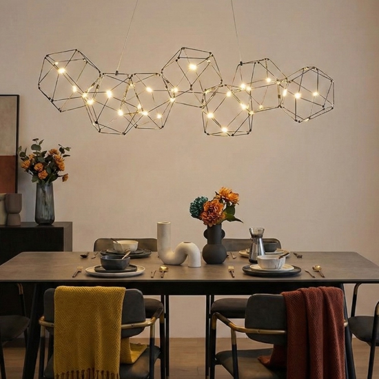 Lampadario costellazione nero design moderno per soggiorno