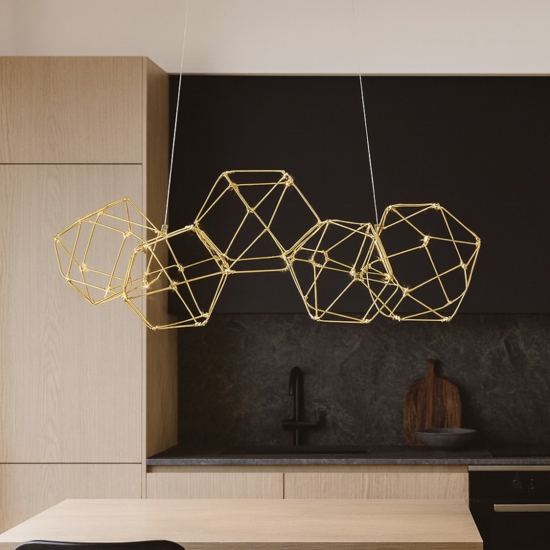 Lampadario costellazione oro led 22w 3000k per cucina moderna