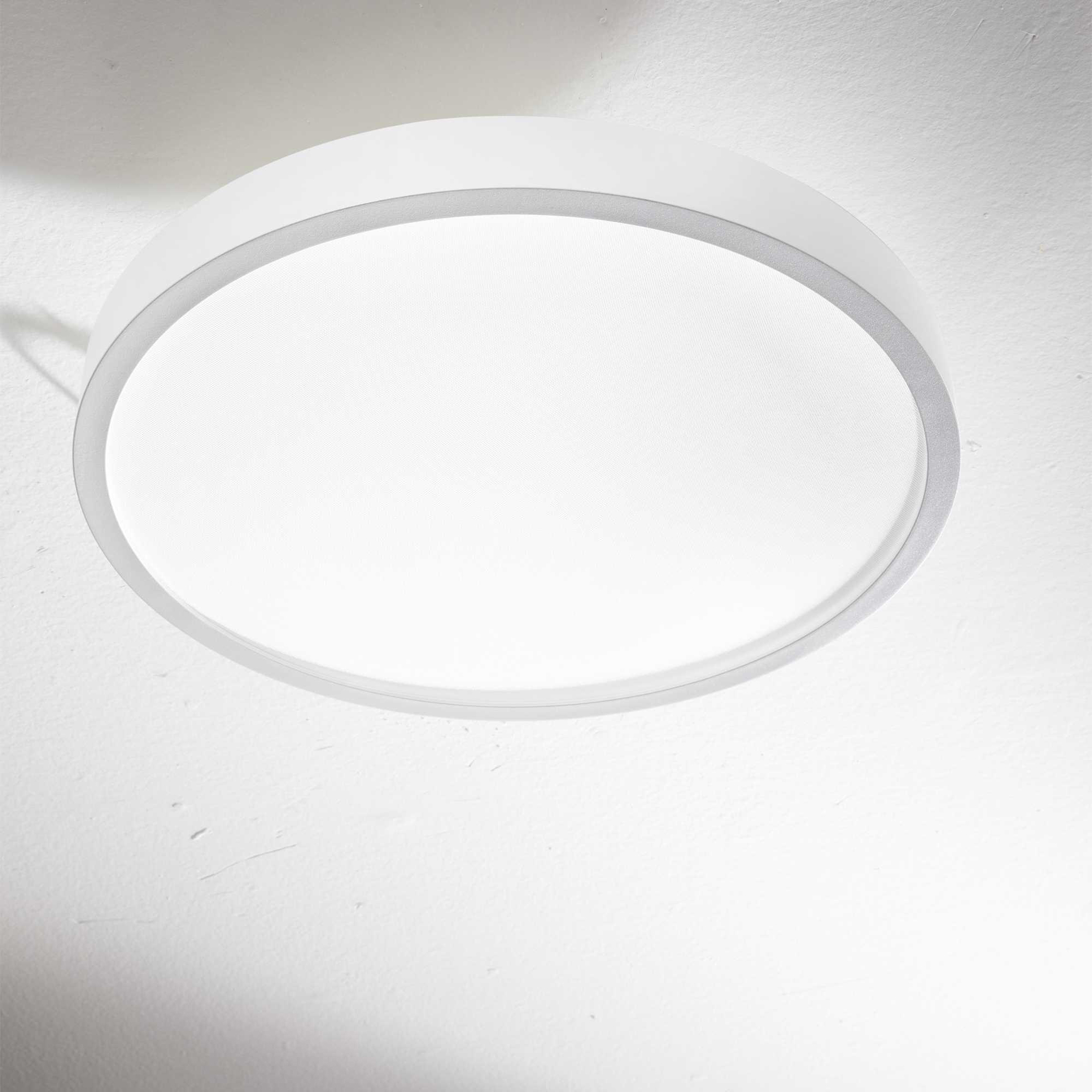 Ideal lux ray pl d60 plafoniera da bagno led cct 3000k 4000k bianca ip44