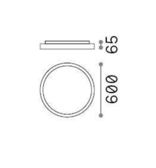 Ideal lux ray pl d60 plafoniera da bagno led 3000k 4000k bianca ip44