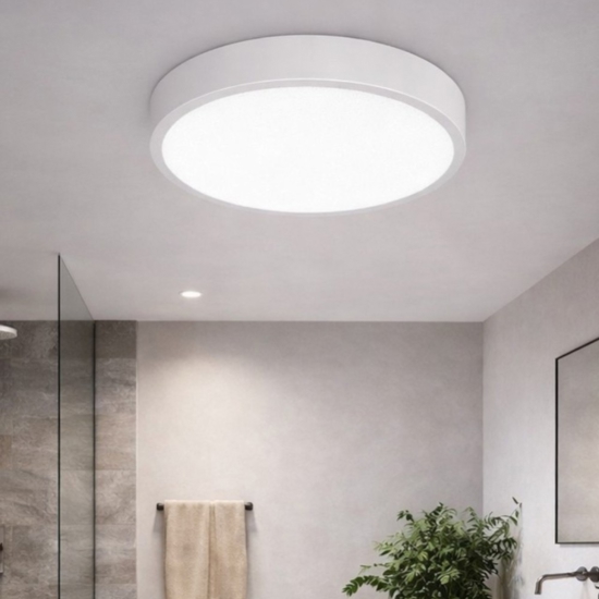 Ideal lux ray pl d30 plafoniera da bagno led 13w 3000k 4000k bianca ip44